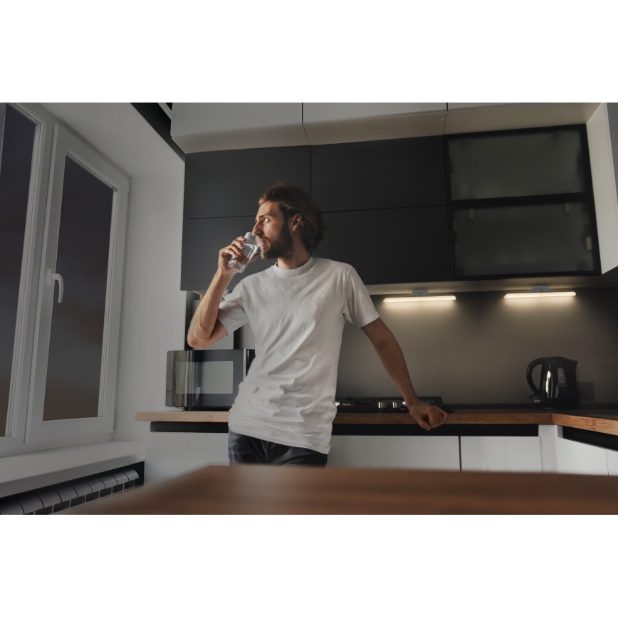 Osram - Dæmpbar LED-underskabsarmatur med bevægelses- og skumringssensor LINEAR LED/5W/5V 3000K 35 cm hvid