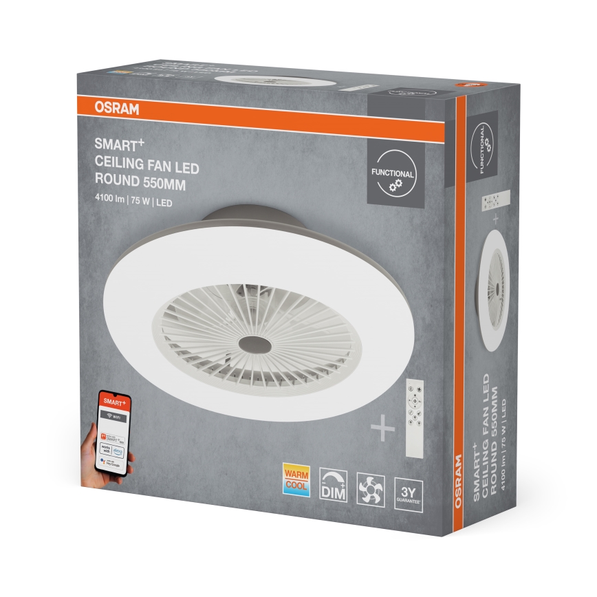 Osram - LED dæmpbar loftlampe med ventilator SMART+ LED/75W/230V 3000-6500K Wi-Fi + fjernbetjening