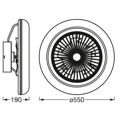 Osram - LED dæmpbar loftlampe med ventilator SMART+ LED/75W/230V 3000-6500K Wi-Fi + fjernbetjening