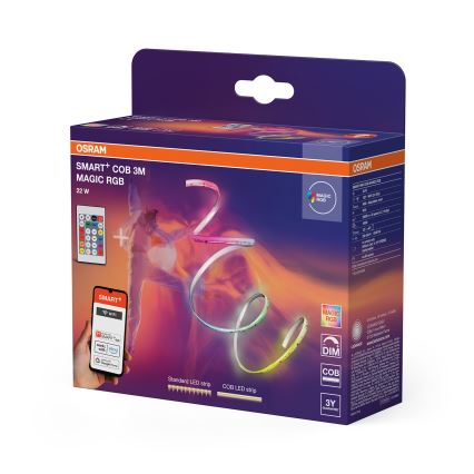 Osram - LED RGB dæmpbart LED-lysbånd SMART+ MAGIC 3m LED/22W/230V Wi-Fi + fjernbetjening