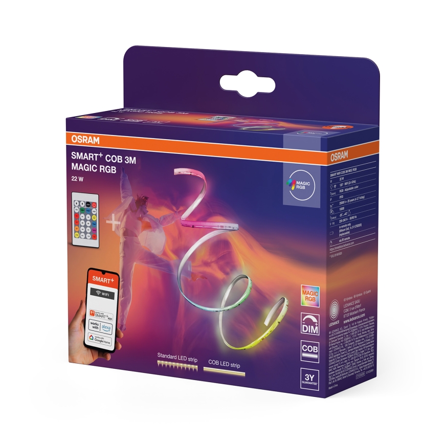 Osram - LED RGB dæmpbart LED-lysbånd SMART+ MAGIC 3m LED/22W/230V Wi-Fi + fjernbetjening