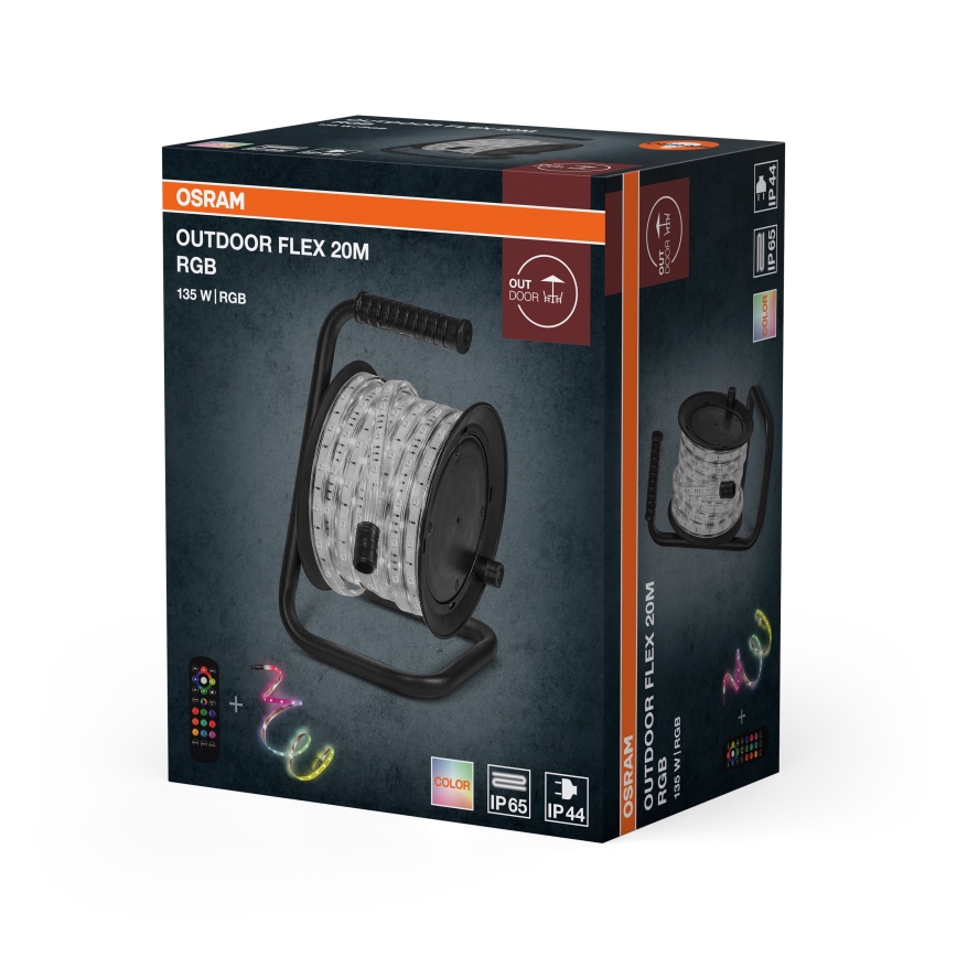 Osram - LED RGB dæmpbar udendørs LED-strip FLEX 20m LED/135W/230V IP65 + fjernbetjening