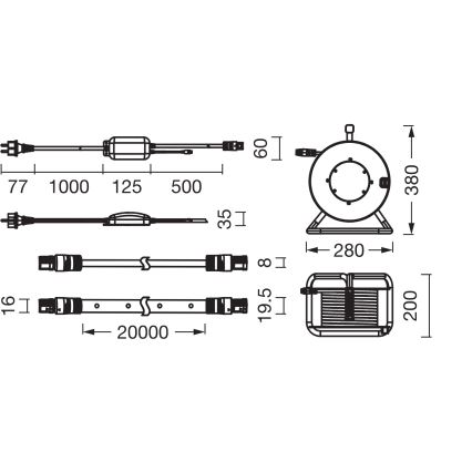 Osram - LED RGB dæmpbar udendørs LED-strip FLEX 20m LED/135W/230V IP65 + fjernbetjening