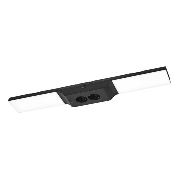Osram - Dæmpbar undermonteret LED-armatur med stikkontakter UNDERCABINET LED/10W/230V 3000K 54,8 cm sort