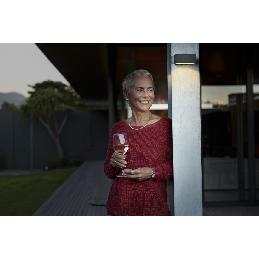 Osram - Dæmpbar LED-solcelledrevet vægarmatur med sensor ENDURA STYLE LED/10,7W/4,2V 2000 mAh IP65 antracit