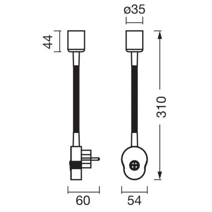 Osram - Fleksibel væglampe PLUG TUBE FLEX 1xGU10/5W/230V hvid
