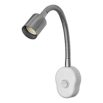 Osram - Fleksibel væglampe PLUG TUBE FLEX 1xGU10/5W/230V mat krom/hvid