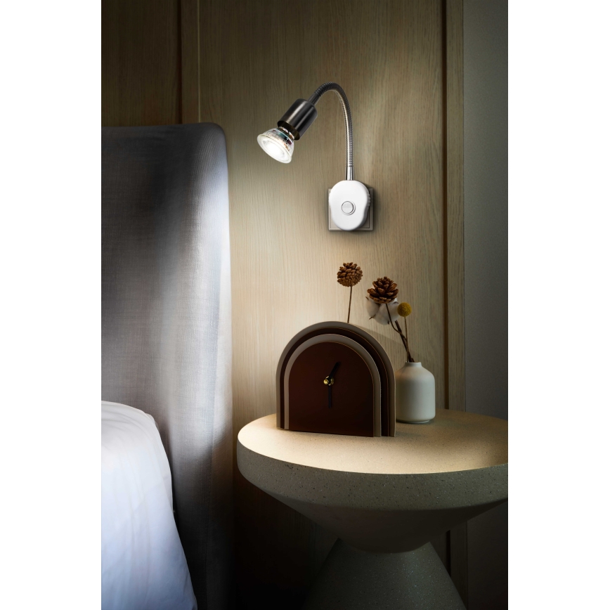 Osram - Fleksibel væglampe PLUG TUBE FLEX 1xGU10/5W/230V mat krom/hvid