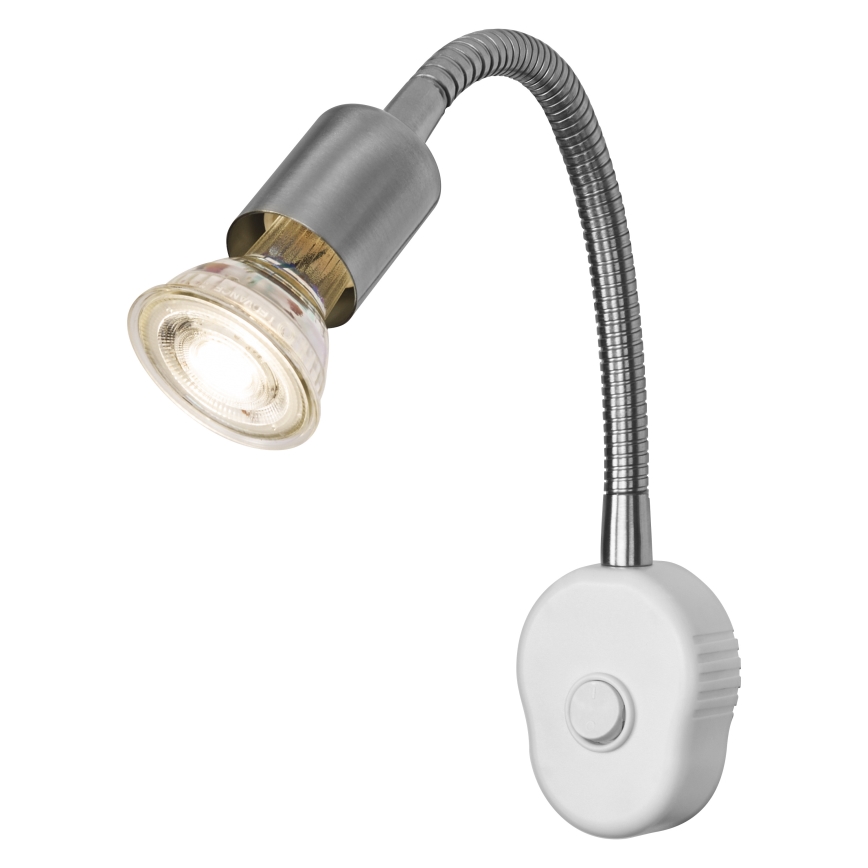 Osram - Fleksibel væglampe PLUG TUBE FLEX 1xGU10/5W/230V mat krom/hvid