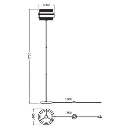 Osram - Gulvlampe DECOR HORNET 1xE27/10W/230V sort/guld