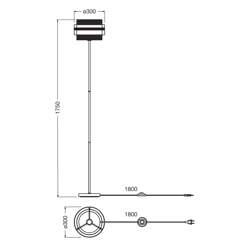 Osram - Gulvlampe DECOR HORNET 1xE27/10W/230V sort/guld