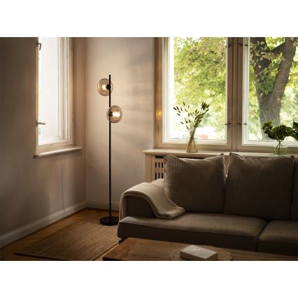 Osram - Gulvlampe DECOR SMOKE 2xE14/12W/230V sort/røget grå
