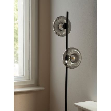Osram - Gulvlampe DECOR SMOKE 2xE14/12W/230V sort/røget grå