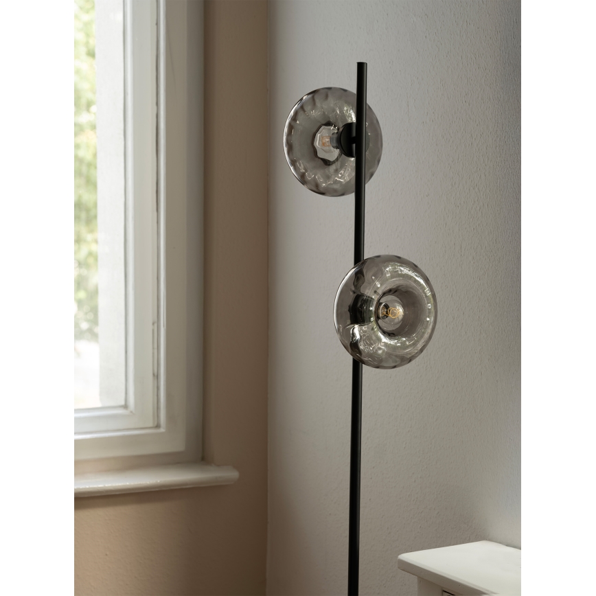 Osram - Gulvlampe DECOR SMOKE 2xE14/12W/230V sort/røget grå