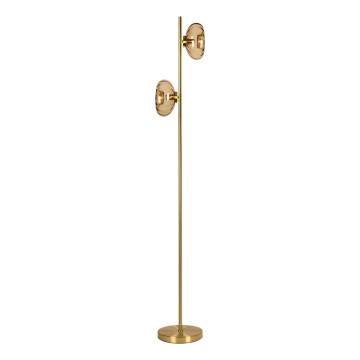 Osram - Gulvlampe GOLD GLASS 2xE14/12W/230V guld/røget beige