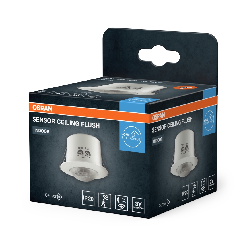 Osram - Indfældet bevægelsessensor 360° FLUSH 230 V hvid