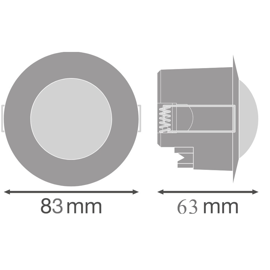 Osram - Indfældet bevægelsessensor 360° FLUSH 230 V hvid