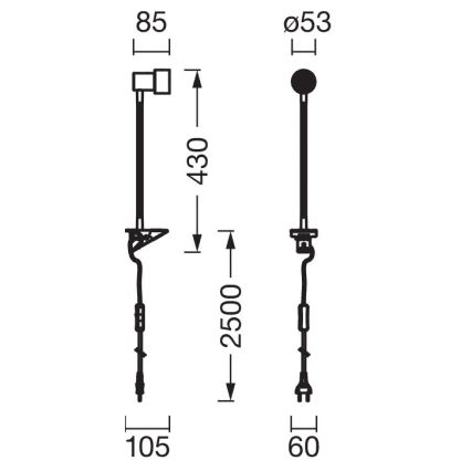 Osram - Lampe med klemme CLIP STEP FLEX 1xGU10/5W/230V mat krom