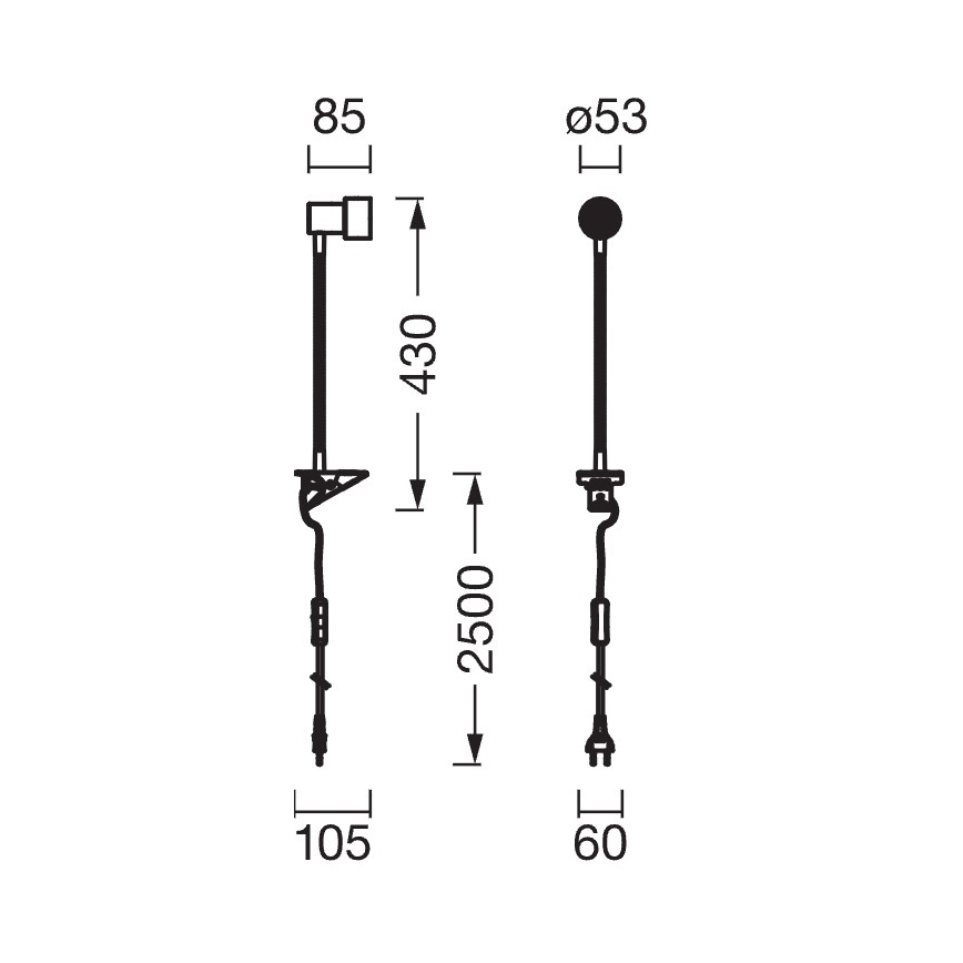 Osram - Lampe med klemme CLIP STEP FLEX 1xGU10/5W/230V mat krom