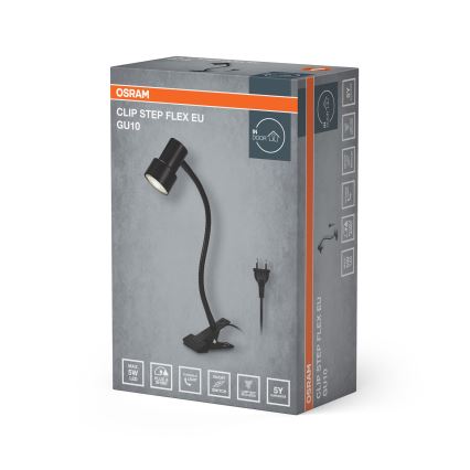 Osram - Lampe med klemme CLIP STEP FLEX 1xGU10/5W/230V sort