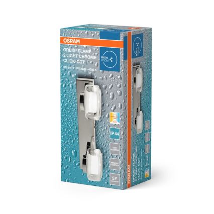 Osram - LED badeværelses væglampe ORBIS FLAME 2xLED/5,5W/230V 3000/4000K IP44 blank krom