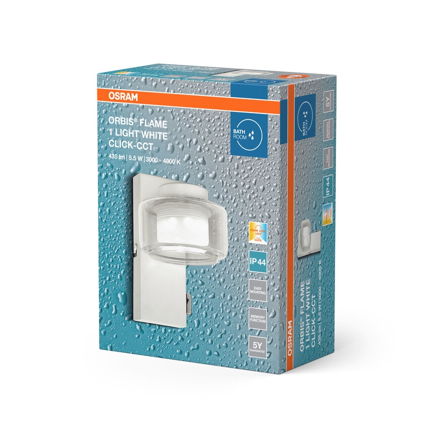 Osram - LED væglampe til badeværelset ORBIS FLAME LED/5,5W/230V 3000/4000K IP44 hvid