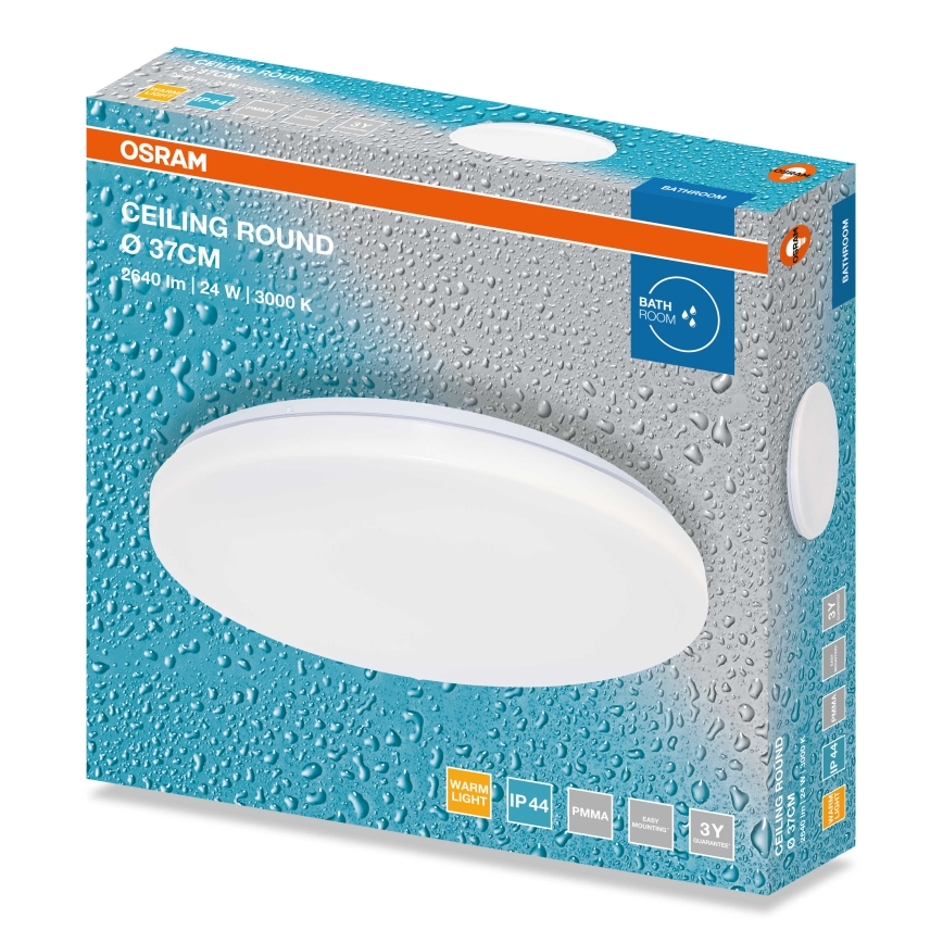 Osram - LED badeværelsesloftlampe CEILING ROUND LED/24W/230V 3000K Ø 37 cm IP44 hvid