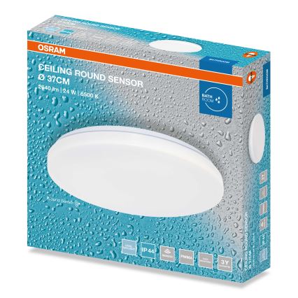 Osram - LED badeværelsesloftlampe med skumringssensor CEILING ROUND LED/24W/230V 6500K Ø 37 cm IP44 hvid