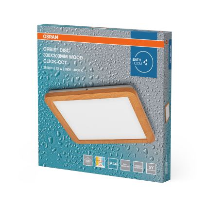 Osram - LED badeværelsesloftlampe ORBIS DISC LED/22W/230V 3000/4000K 30x30 cm IP44 brun