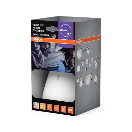 Osram - LED-berøringsbetjent børnenatlampe TOUCH LED/2,5W/5V 1200 mAh kanin
