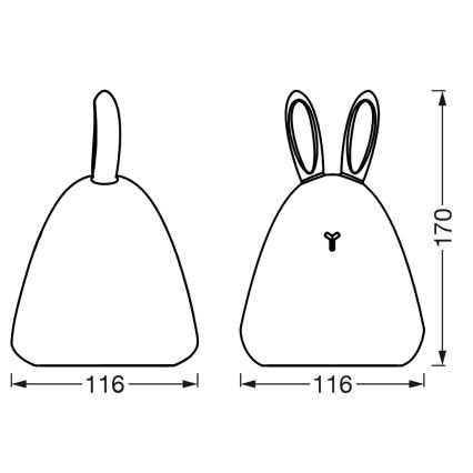 Osram - LED-berøringsbetjent børnenatlampe TOUCH LED/2,5W/5V 1200 mAh kanin