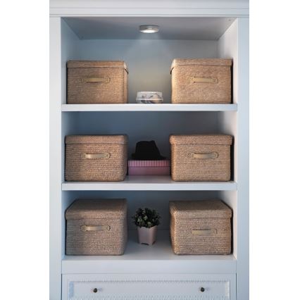 Osram - Berøringsaktiveret LED-orienteringslampe DOT-IT LED/0,2W/3xAAA Ø 6,8 cm sølv