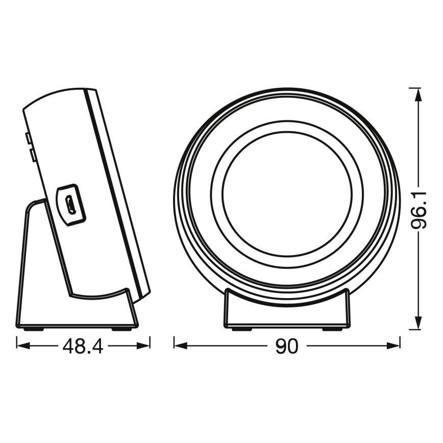 Osram - LED-digitalur med baggrundsbelysning NIGHTLUX LED/0,3W/5V 1000mAh 3000/4000/6500K hvid