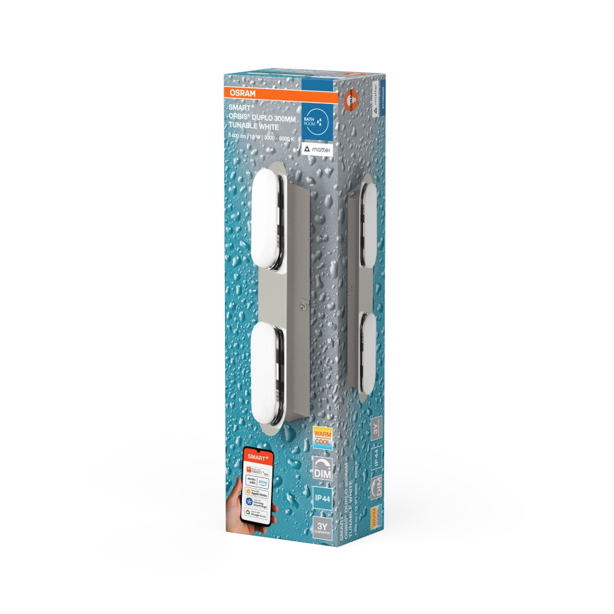Osram - LED dæmpbar badeværelsesvæglampe SMART+ DUPLO LED/15W/230V 3000-6500K IP44 Wi-Fi