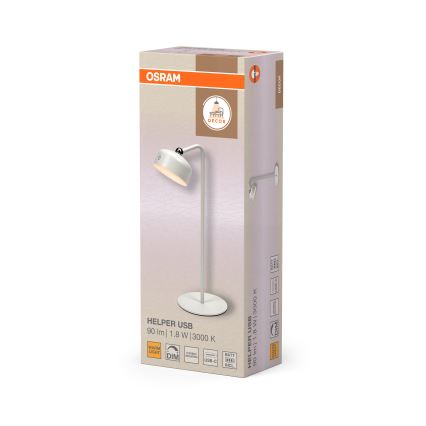 Osram - LED-dæmpbar genopladelig skrivebordslampe 3-i-1 DECOR HELPER LED/1,8W/5V hvid