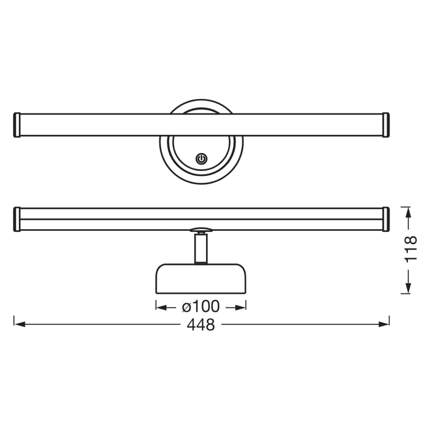 Osram - Dæmpbar genopladelig berøringsbetjent LED-væglampe NIGHTLUX LED/1,8W/5V sort