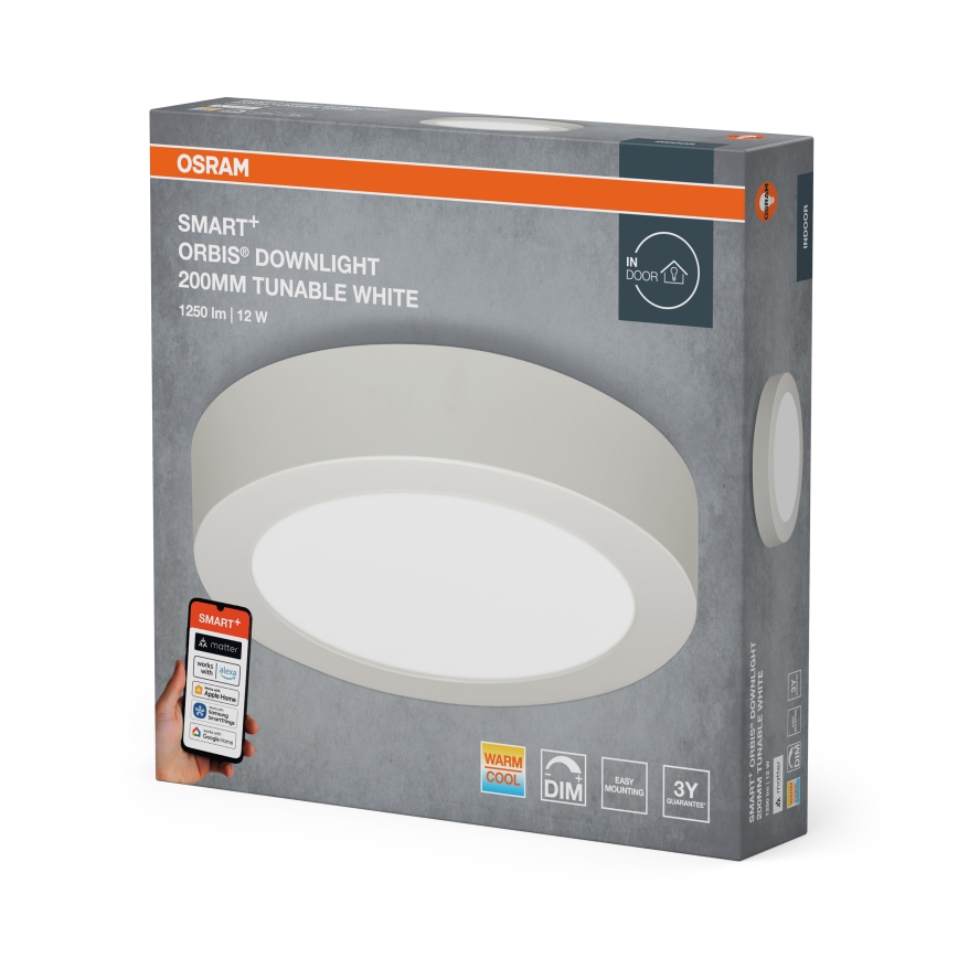 Osram - Dæmpbar LED-loftarmatur SMART+ DOWNLIGHT LED/12W/230V diameter 20 cm 3000-6500K Wi-Fi