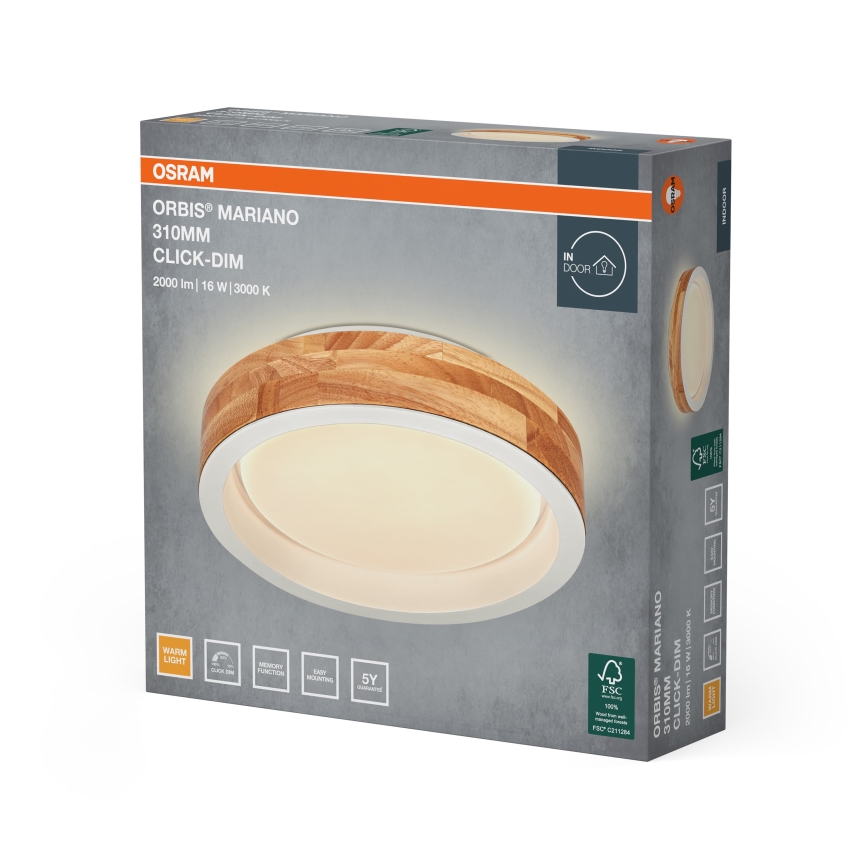 Osram - LED Dæmpbar loftlampe MARIANO LED/16W/230V Ø 31 cm eg/hvid