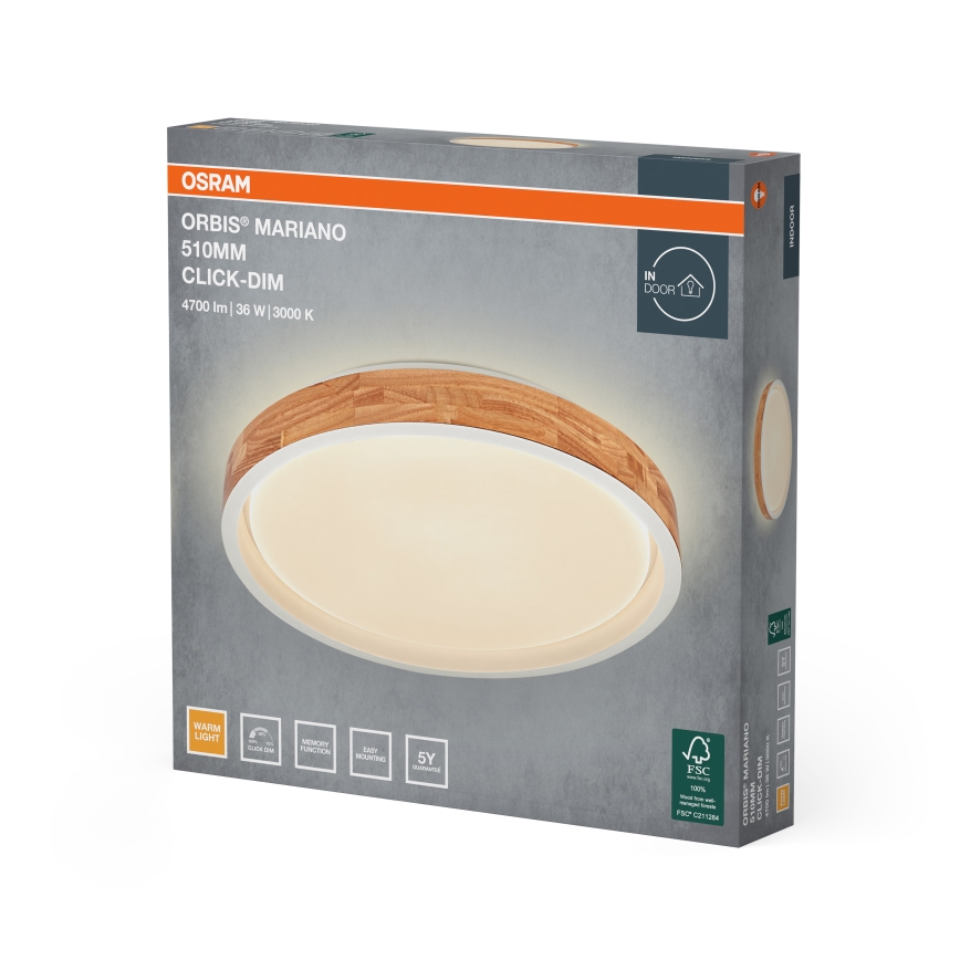 Osram - LED Dæmpbar loftlampe MARIANO LED/36W/230V Ø 51 cm eg/hvid