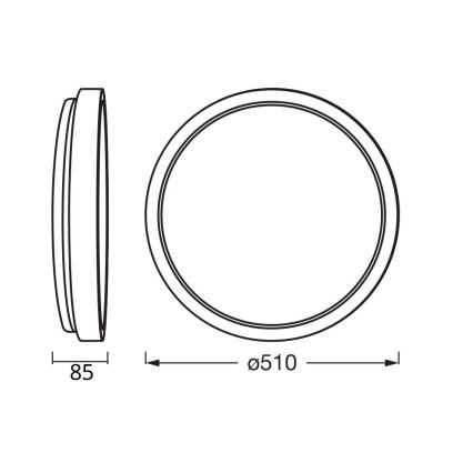 Osram - LED-dæmpbar loftlampe MARIANO LED/36W/230V Ø 51 cm eg/sort