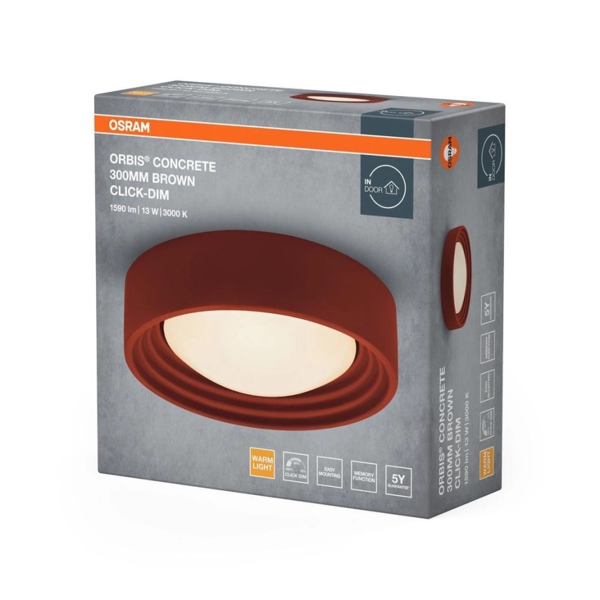 Osram - dæmpbar LED-loftlampe ORBIS CONCRETE LED/13W/230V Ø 30 cm brun/beton