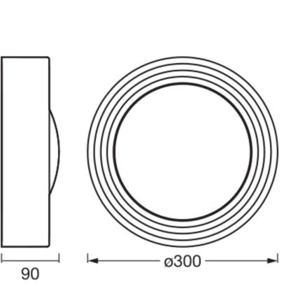 Osram - dæmpbar LED-loftlampe ORBIS CONCRETE LED/13W/230V Ø 30 cm brun/beton