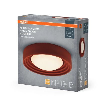 Osram - LED-dæmpbar loftlampe ORBIS CONCRETE LED/18W/230V Ø 40 cm brun/beton