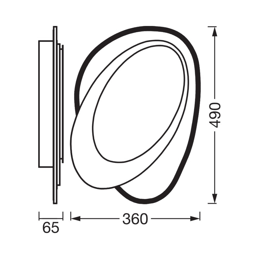 Osram - LED Dæmpbar loftlampe ORBIS LAYERS LED/50W/230V 2600-6000K 36x49 cm hvid + fjernbetjening