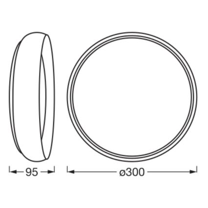 Osram - Dæmpbar LED-loftlampe ORBIS LIVIA LED/16W/230V Ø 30 cm sort/hvid