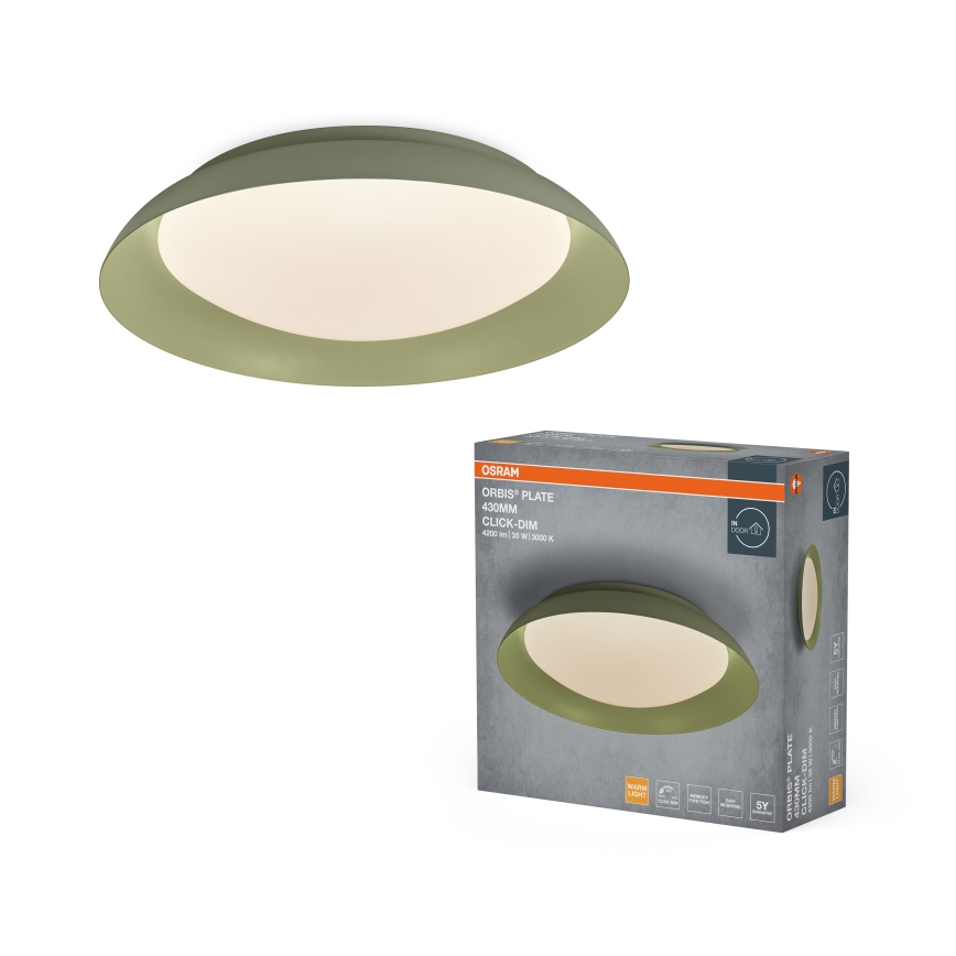 Osram - LED dæmpbar loftlampe PLATE LED/35W/230V Ø 43 cm grøn