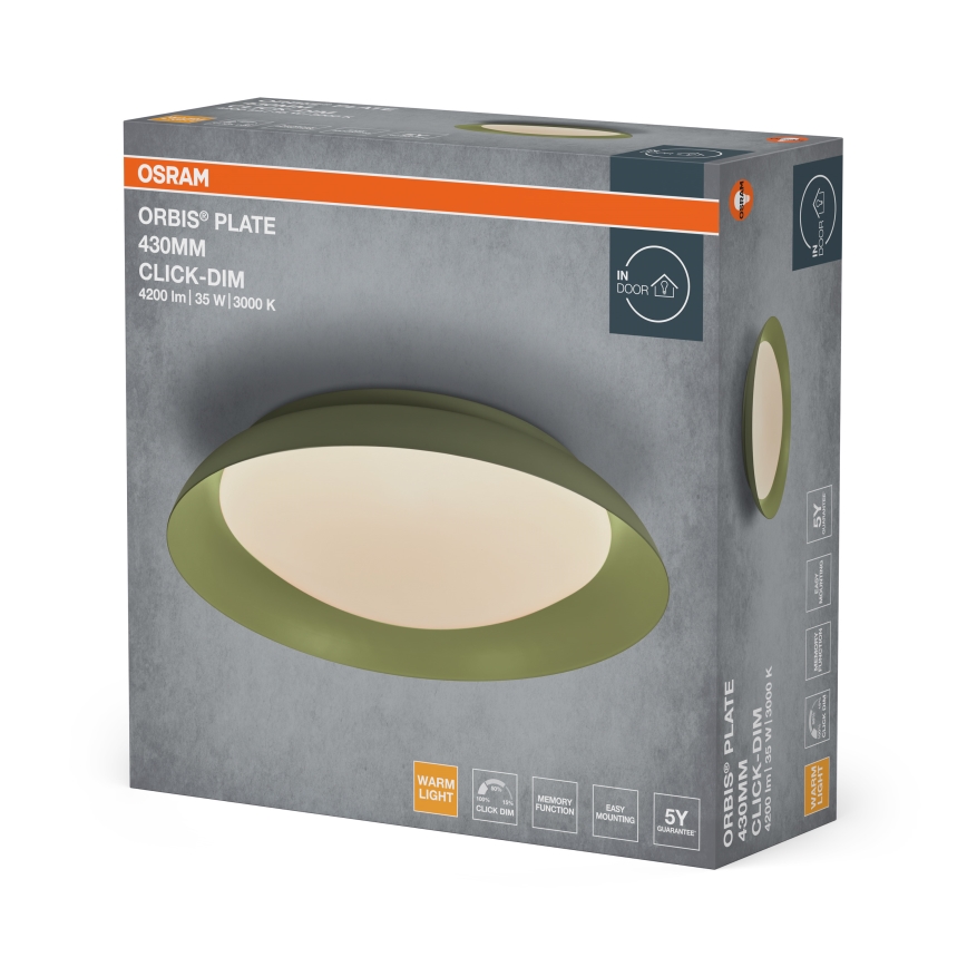 Osram - LED dæmpbar loftlampe PLATE LED/35W/230V Ø 43 cm grøn
