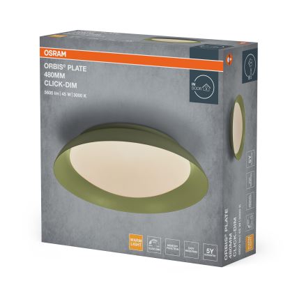 Osram - LED Dæmpbar loftlampe PLATE LED/45W/230V Ø 48 cm grøn