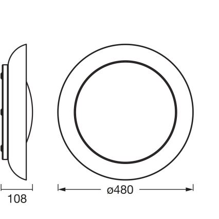 Osram - LED Dæmpbar loftlampe PLATE LED/45W/230V Ø 48 cm grøn
