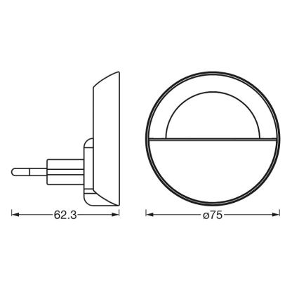 Osram - LED-dæmpbar natlampe LUNETTA LED/0,65W/230V